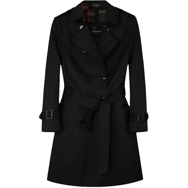 Amazon.com: Women's Double Breasted Short Trench Coat with